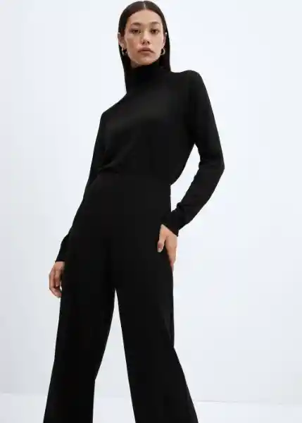 Pantalón Justo Negro Talla 32 Mujer Mango