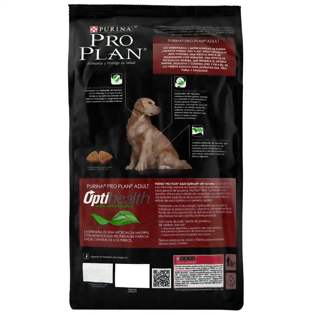 Pro Plan Alimento para Perro Adulto Optihealth Spirulina Raza Mediana