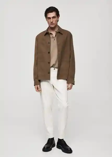 Pantalón Prato Blanco Talla 38 Hombre Mango