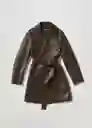 Trench Cecile Chocolate Talla S Mujer Mango