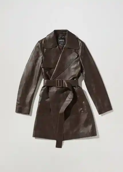 Trench Cecile Chocolate Talla S Mujer Mango