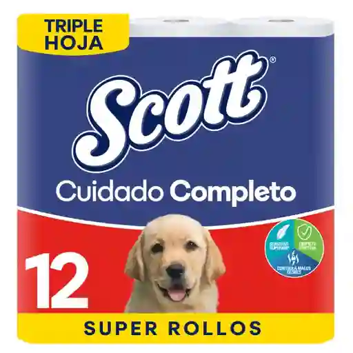 Papel Higiénico Scott Cuidado Completo 30 Metros 12 Rollos