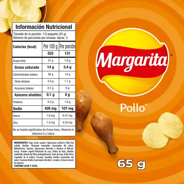 Margarita Snack Papas Pollo 65 g