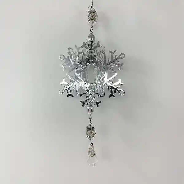 Burica Muñeco Ornamento Snowflake Plateado 11.5 x 12 cm