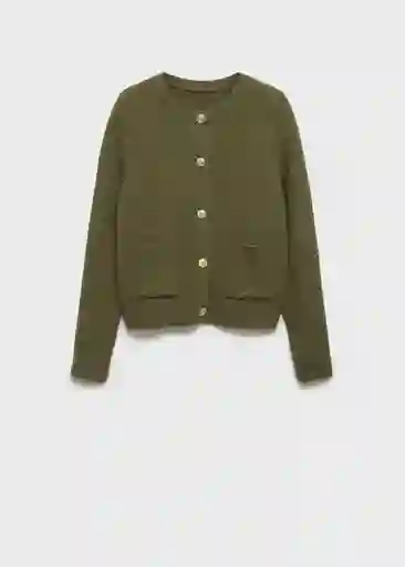 Cazadora Tricot Cuna Khaki Talla S Mujer Mango