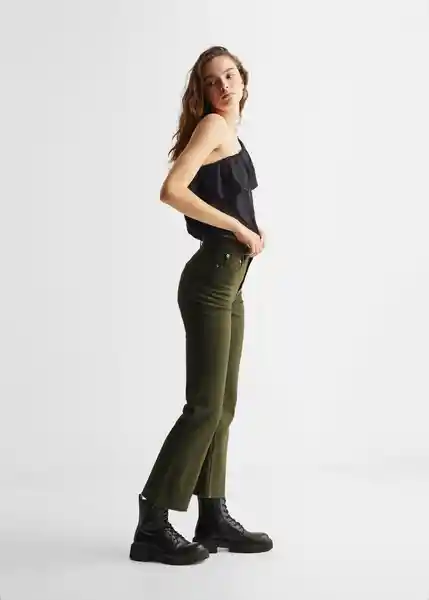 Pantalón Jean Flarecuv Verde Pastel Talla 18 Mango Girl Mango