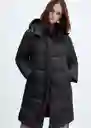 Abrigo Anorak Rocio Negro Talla 24 Mujer Mango