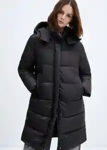 Abrigo Anorak Rocio Negro Talla 24 Mujer Mango