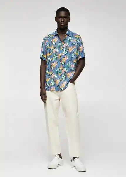 Camisa Jakarta-H Navy Talla L Hombre Mango