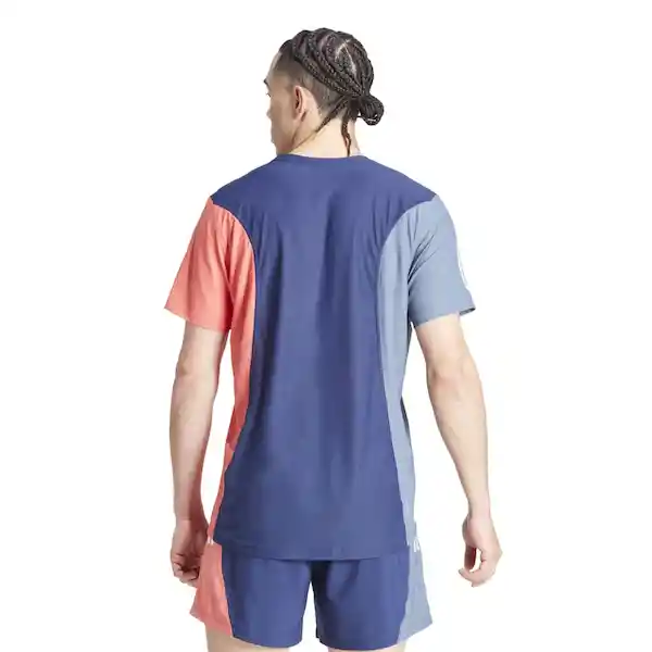 Adidas Camiseta Manga Corta Para Correr Hombre Azul Talla XS