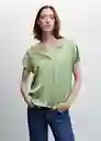 Camiseta Bili Verde Talla S Mujer Mango