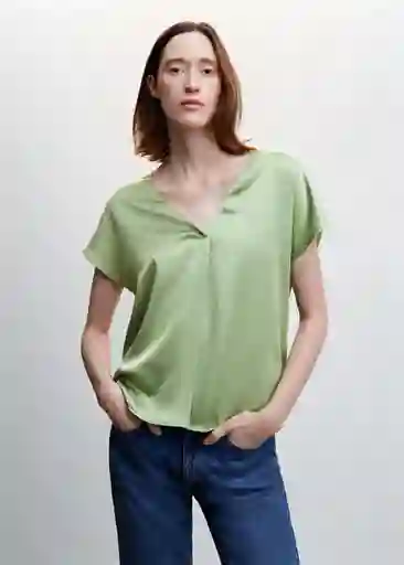 Camiseta Bili Verde Talla S Mujer Mango