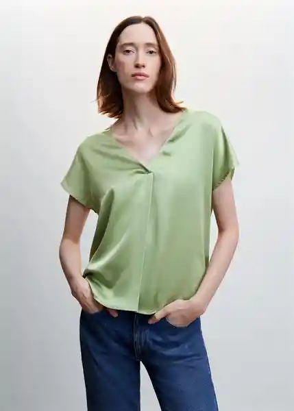 Camiseta Bili Verde Talla S Mujer Mango