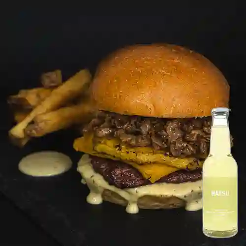 Hamburguesa de la Casa +Hatsu Limón/Hierbabuena 300ml