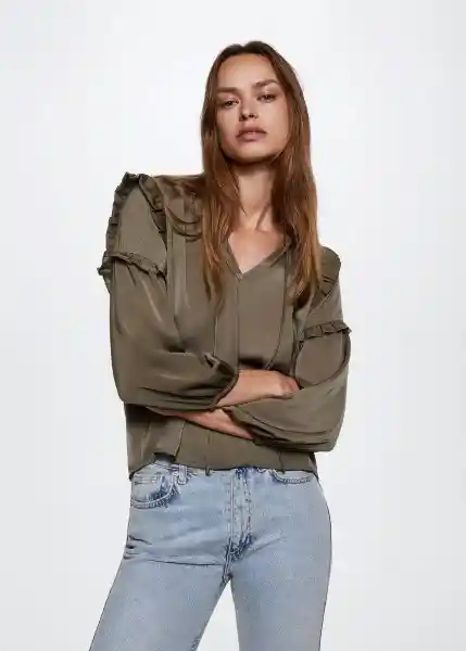 Blusa Amalia-W Khaki Talla S Mujer Mango