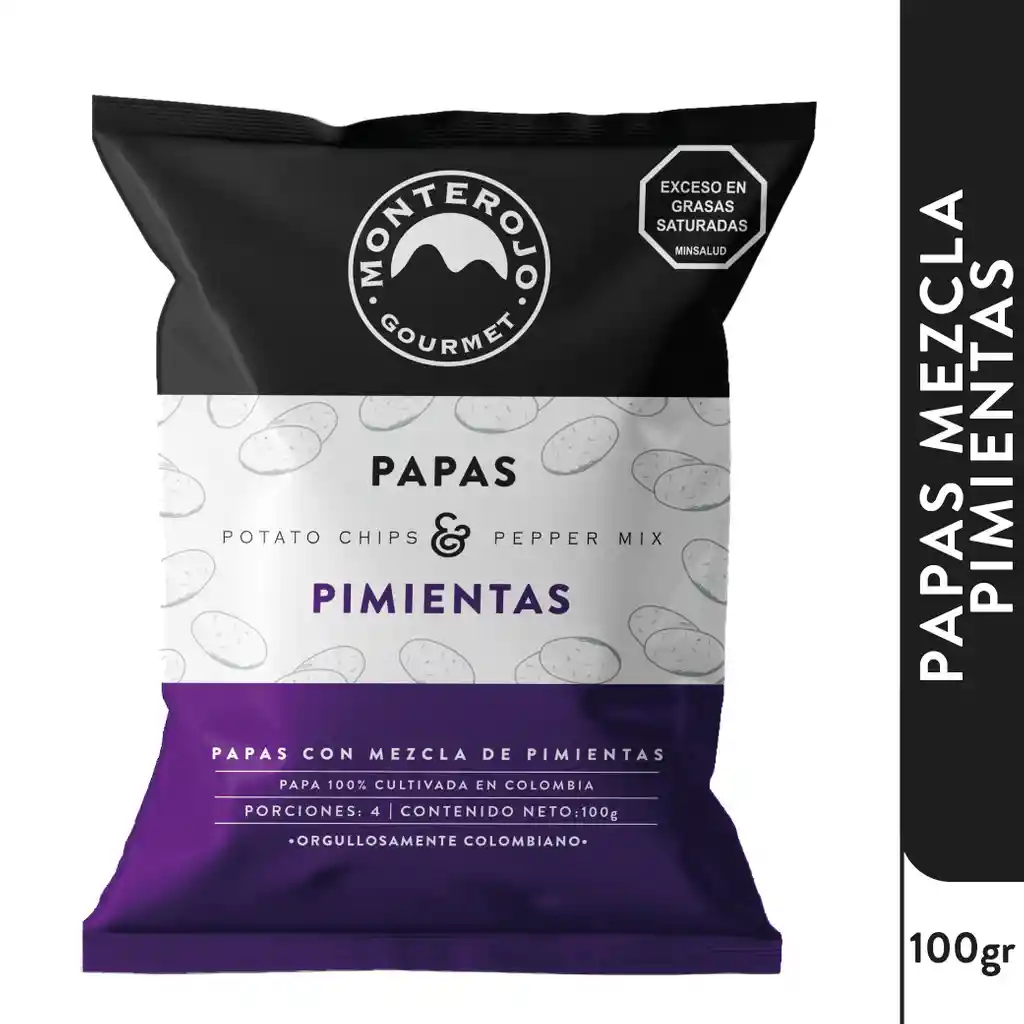 Monte Rojo Gourmet Papas Mezcla Pimienta