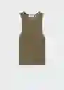 Top Carrera Khaki Talla L Mujer Mango
