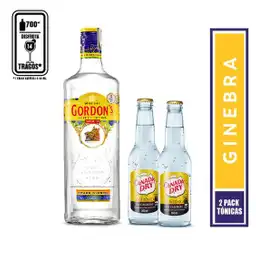 Ginebra Gordons London Dry + 2 Tonicas Canada Dry 0