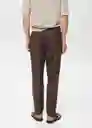 Pantalón Delave Chocolate Talla 40 Hombre Mango