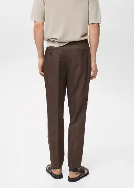 Pantalón Delave Chocolate Talla 40 Hombre Mango