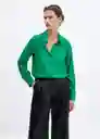 Camisa Basic Verde Talla 18 Mujer Mango