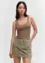 Falda Chino2 Khaki Talla 24 Mujer Mango