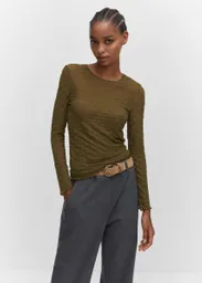 Camiseta Sauvi Khaki Talla S Mujer Mango