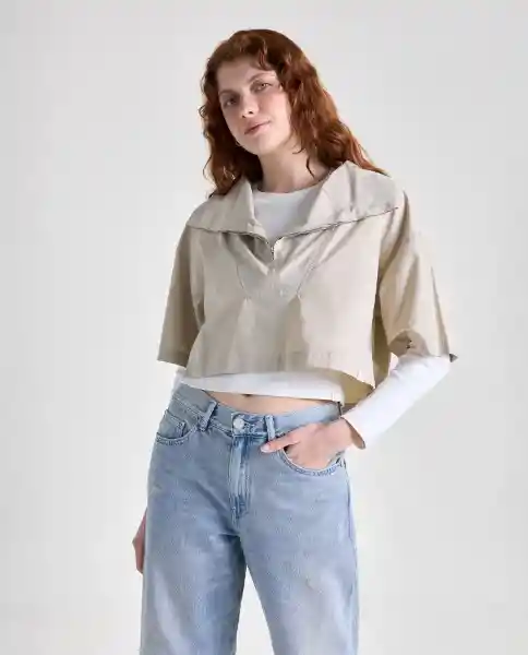 Camisa Mujer Caqui Talla M 619G000_CAQ150513 Americanino