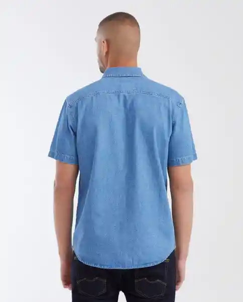 Camisa Denim Corta Azul Lago Primavera Oscuro M Chevignon