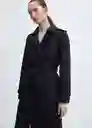 Gabardina Trench Polana Navy Talla 26 Mujer Mango