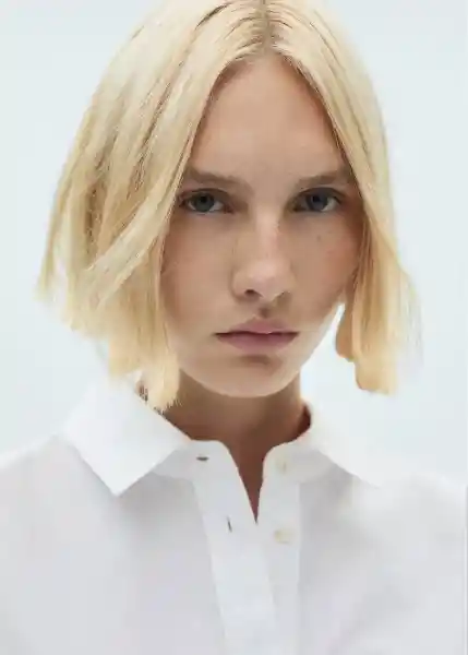 Camisa Nia Off White Talla S Mujer Mango