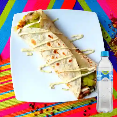 Combo Burrito Chilli Cheese +Agua Brisa S/gas 600ml