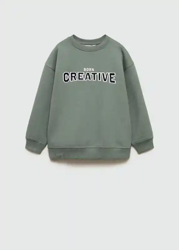 Sudadera Creative Musgo Talla 12 Niños Mango