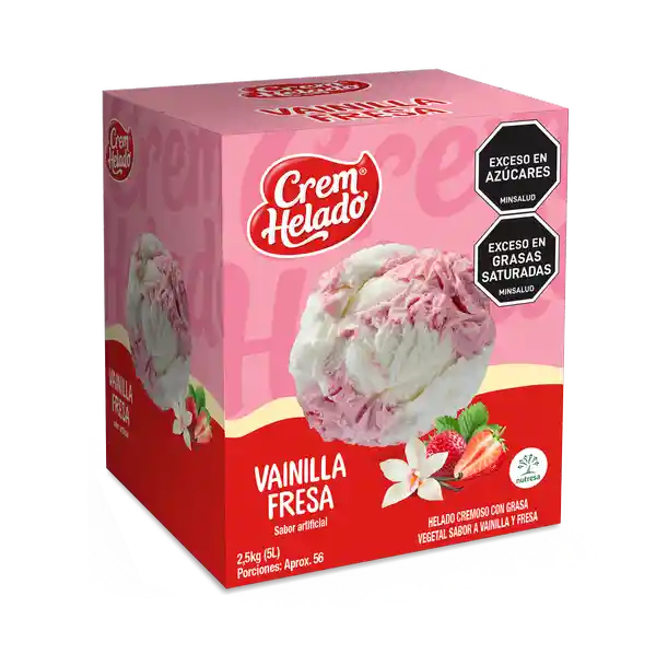 Cream Helado Tradicional Vainilla Fresa 5 L