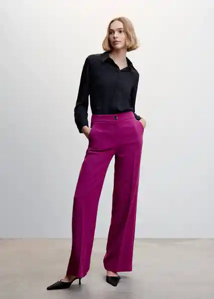 Pantalón Simon Fucsia Talla 40 Mujer Mango