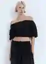 Blusa Kimolos Negro Talla M Mujer Mango
