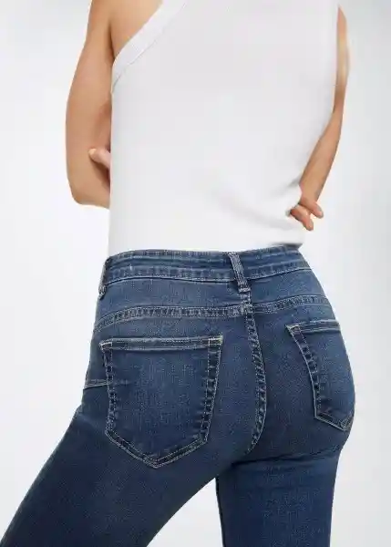 Jeans Pushup Tejano Oscuro Talla 54 Mujer Mango