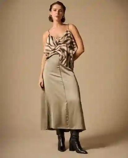 Falda Gris Elefante Medio Talla L 449G001 Esprit