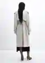 Abrigo Trench Fluid Gris Claro Vigoré Talla M Mujer Mango