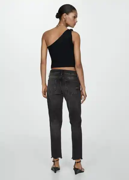 Jean Tokio Tejano Negro Talla 34 Mujer Mango