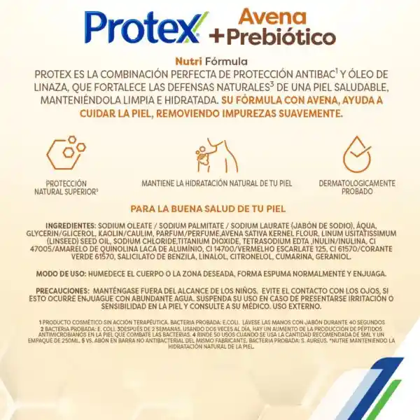 Jabón Antibacterial Protex Avena 110 g x 3 Und