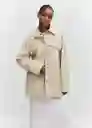 Chaqueta Espuma Beige Talla S Mujer Mango