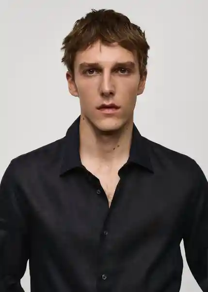 Camisa Parrot Antracita Talla L Hombre Mango