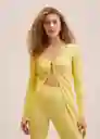 Pantalón Miri Amarillo Talla M Mujer Mango