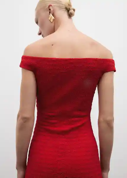 Vestido Fresa Rojo Talla S Mujer Mango