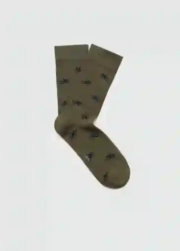 Calcetines Lizard Khaki Talla 45 Hombre Mango