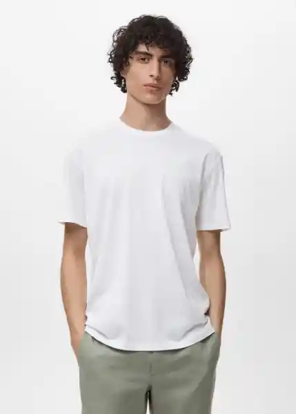 Camiseta Bellow Blanco Talla S Hombre Mango