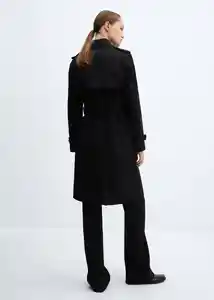 Gabardina Trench Polana Negro Talla 24 Mujer Mango