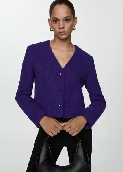 Chaqueta Yols Morado Talla XS Mujer Mango