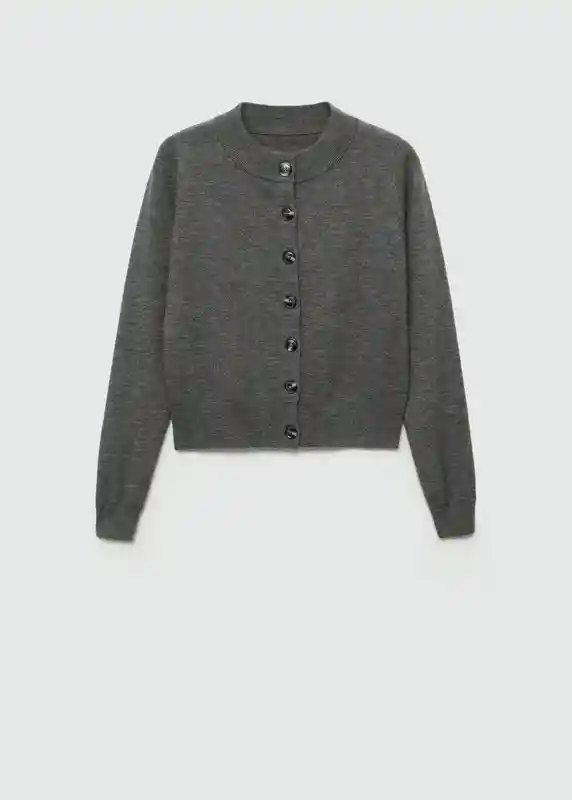 Cardigan Nekko Gris Oscuro Vigore Talla M Mujer Mango